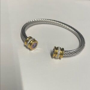 Elegant Gold and Silver Twisted Bracelet